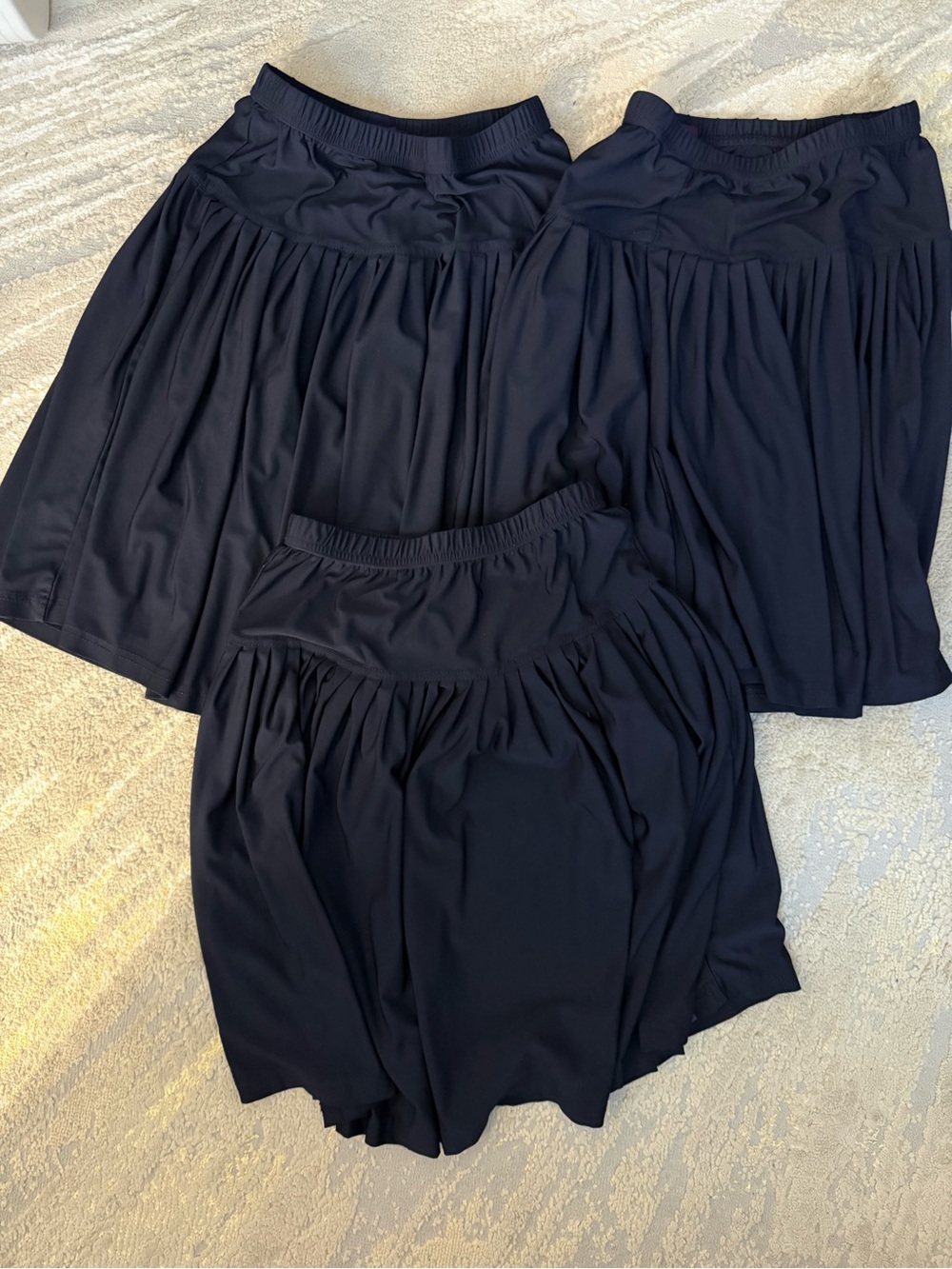 Girls Navy Pull-On Knit Skirt - Comfortable Skater Style